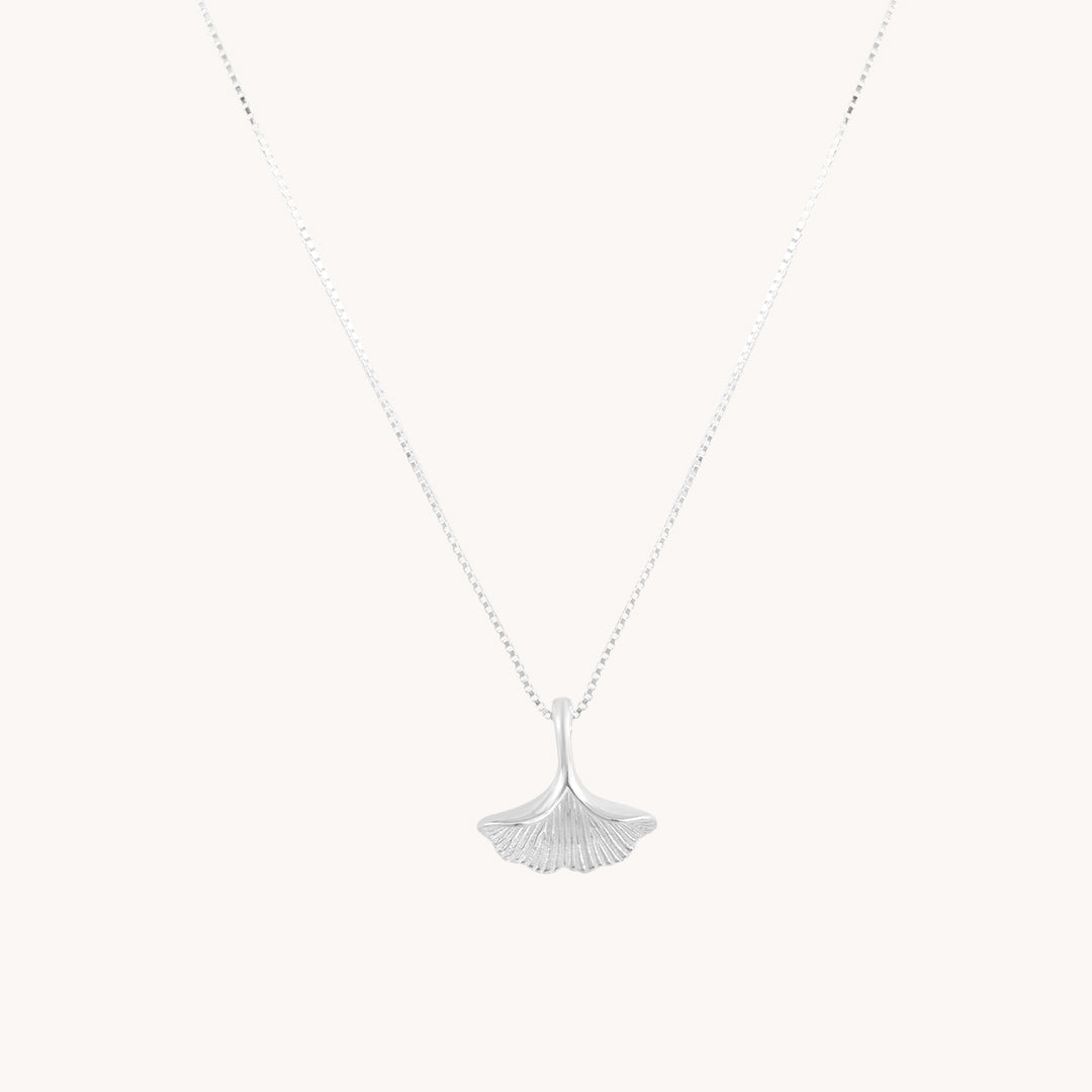 Ginkgo Leaf Silver Necklace