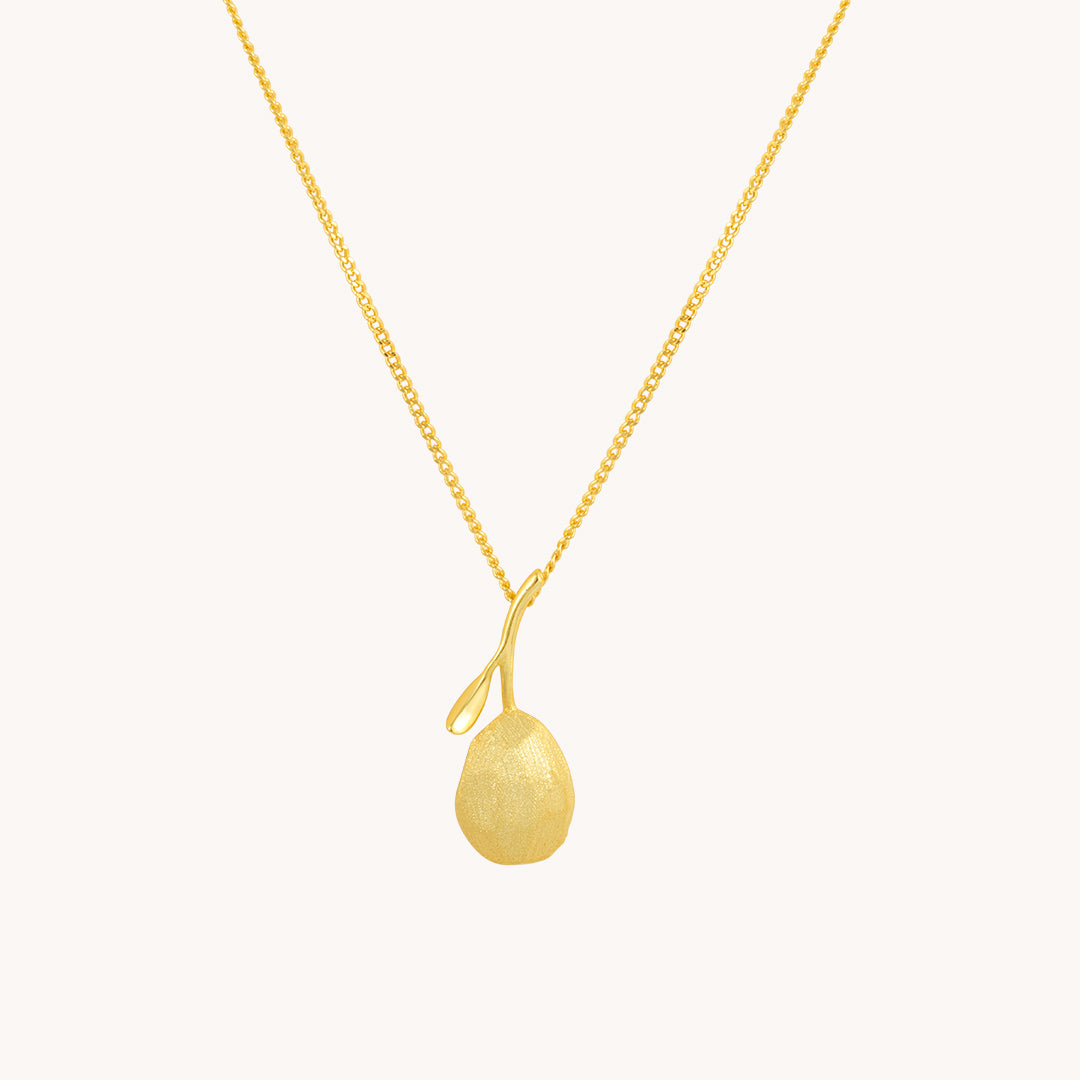 Pear Gold Pendant with Chain