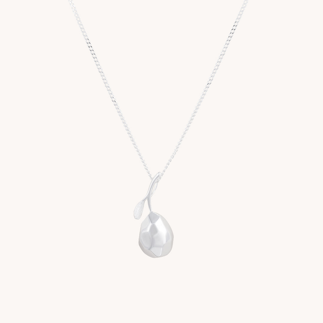 Pear Silver Pendant with Chain