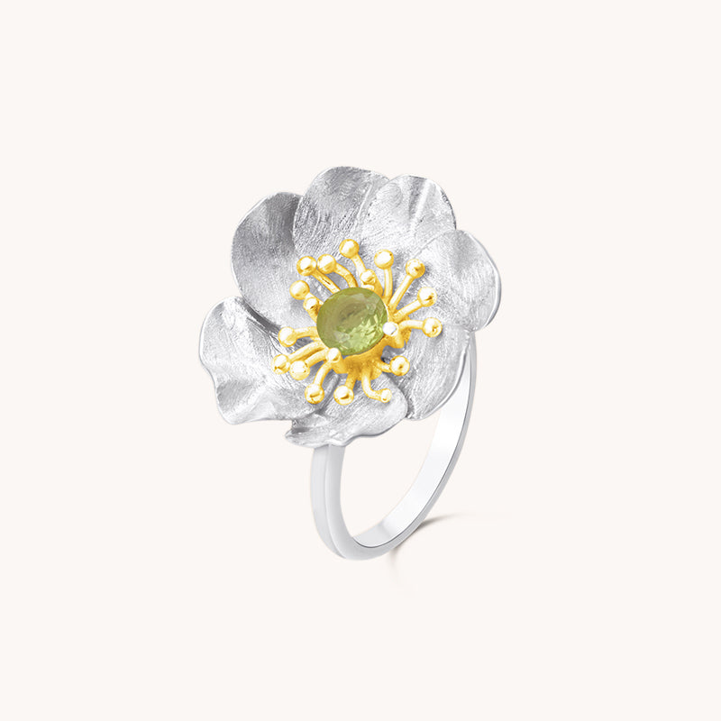 Anemone Silver Adjustable Ring