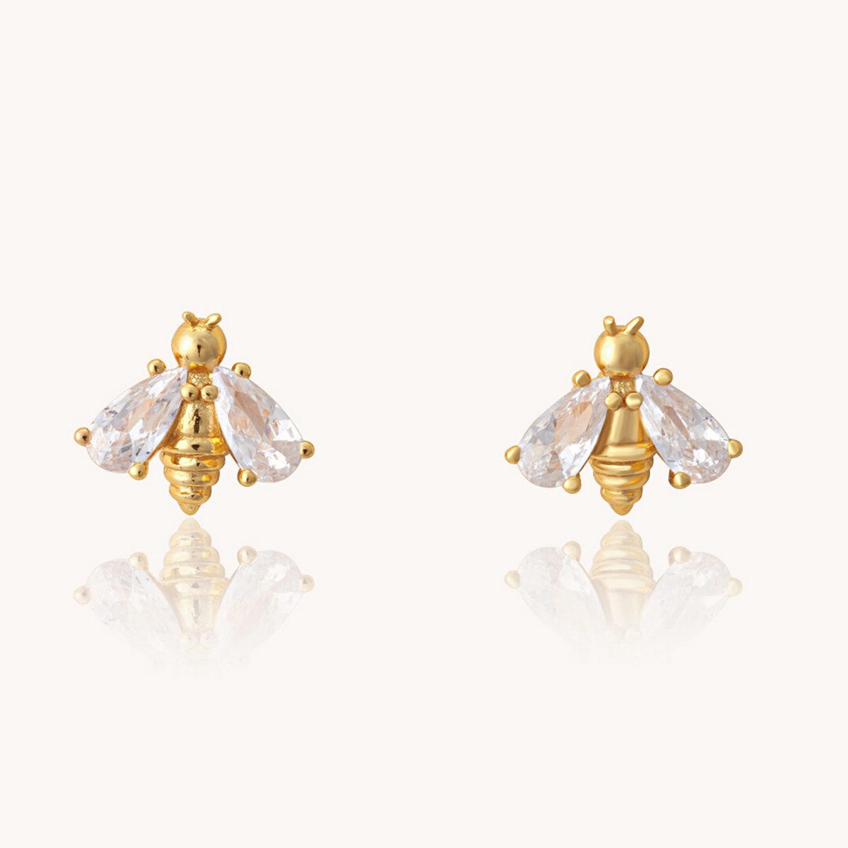 Bumblebee Gold Stud Earrings