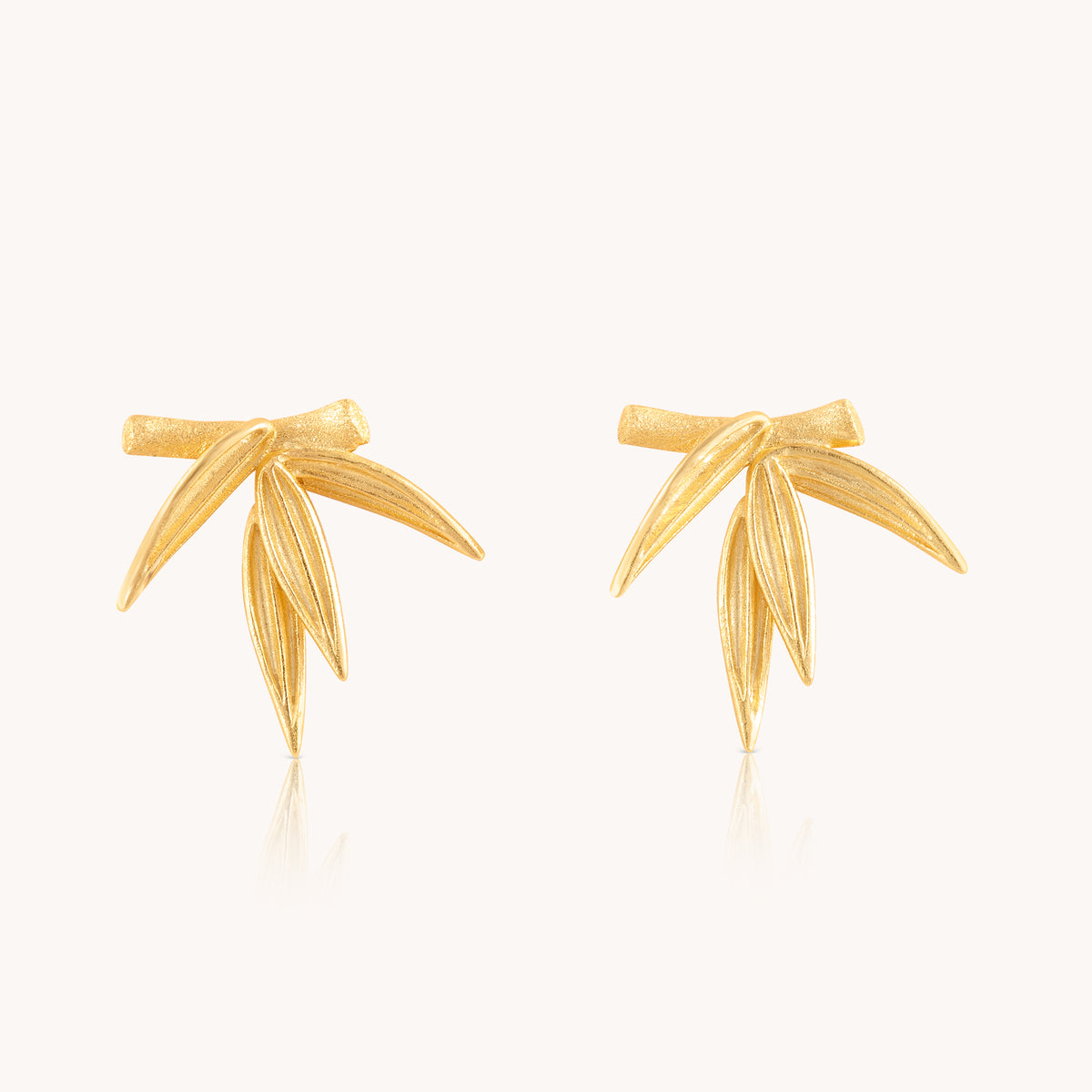 Bamboo Gold Stud Earrings
