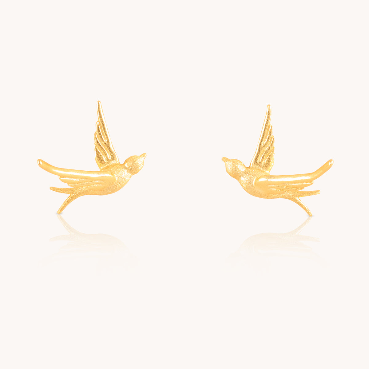 Bird Gold Stud Earrings