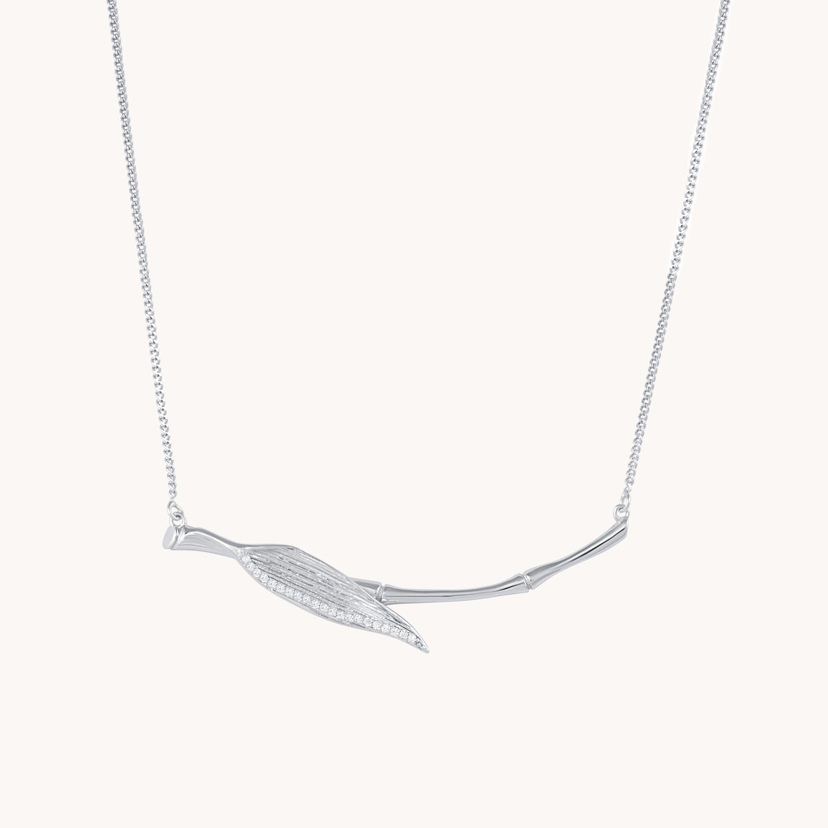 Bamboo Leaf Silver Necklace