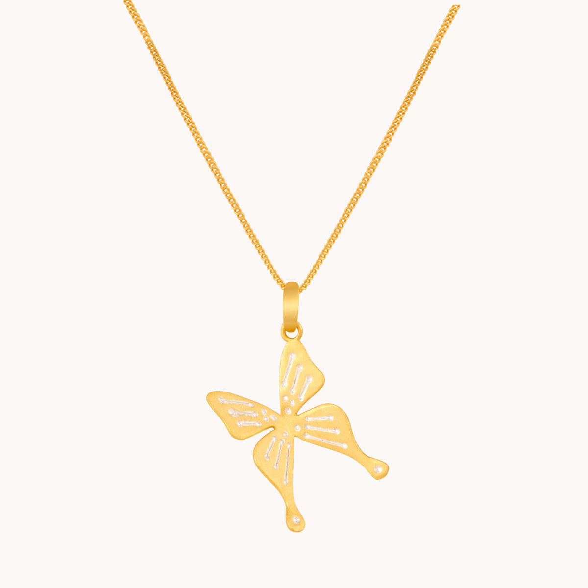 Butterfly Gold Pendant With Chain