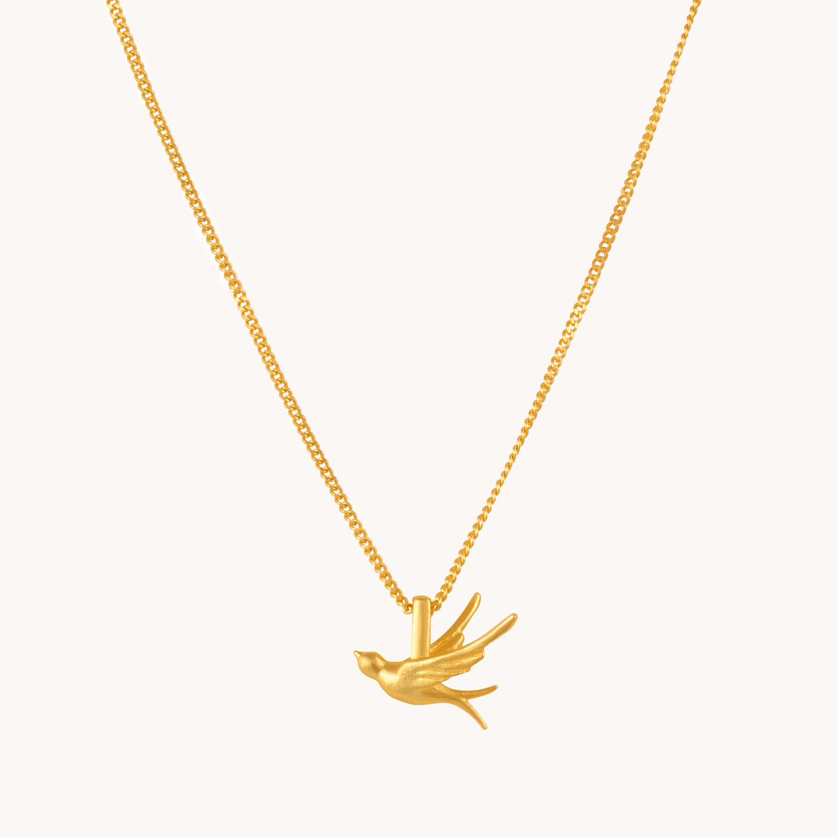 Bird Gold Pendant With Chain