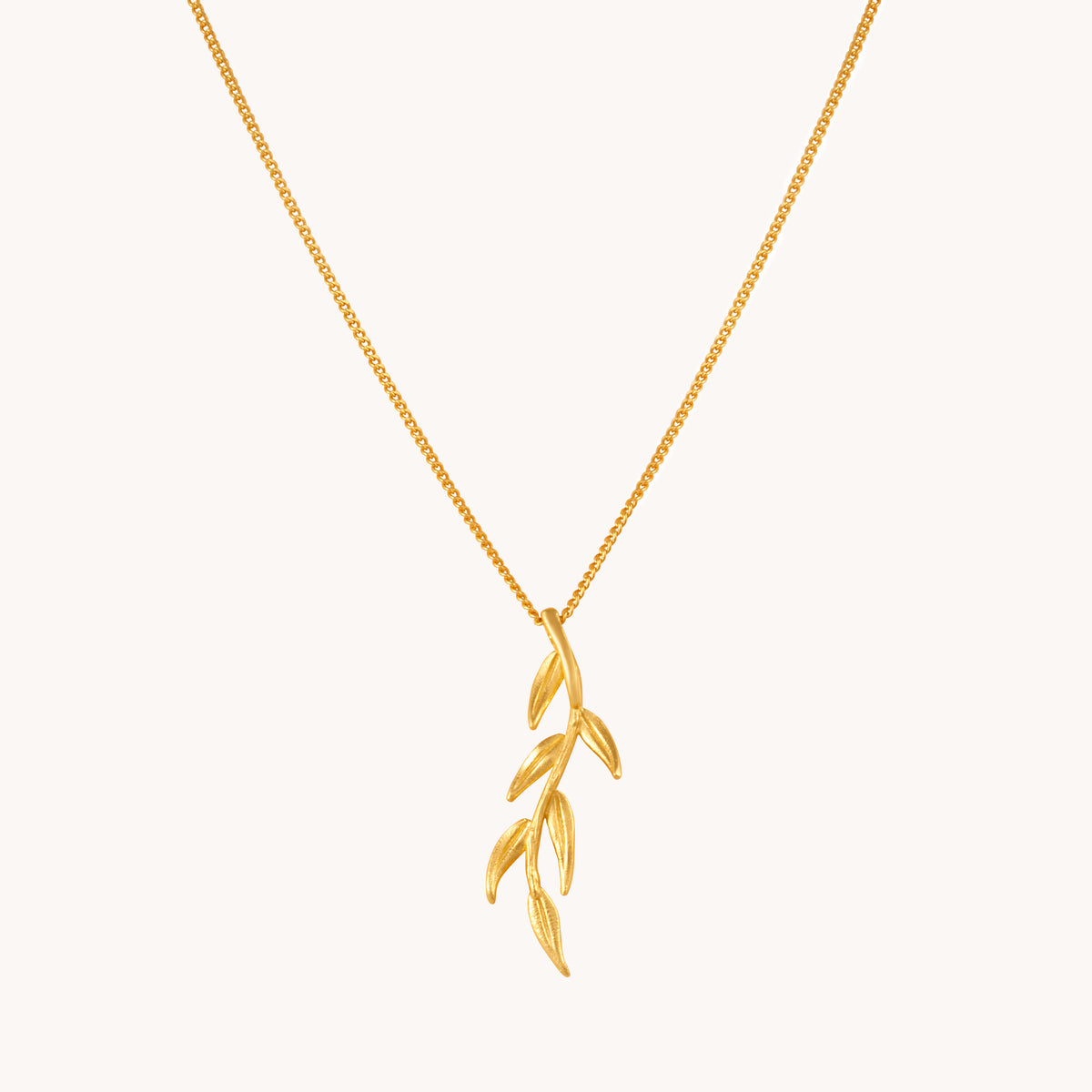 Leaves Gold Pendant With Chain
