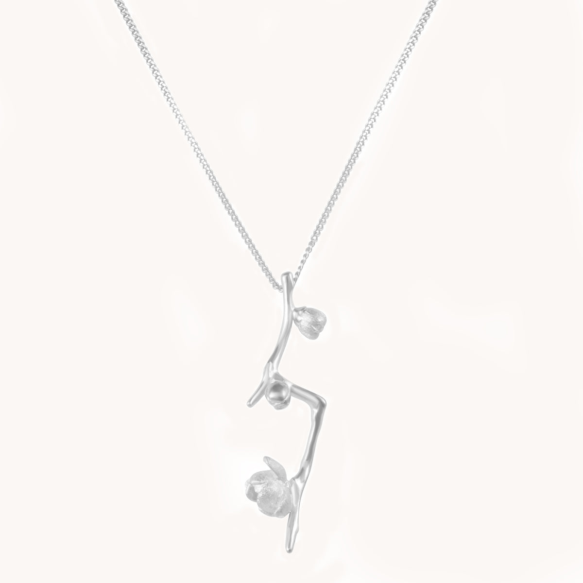 Plum Blossom Silver Pendant With Chain