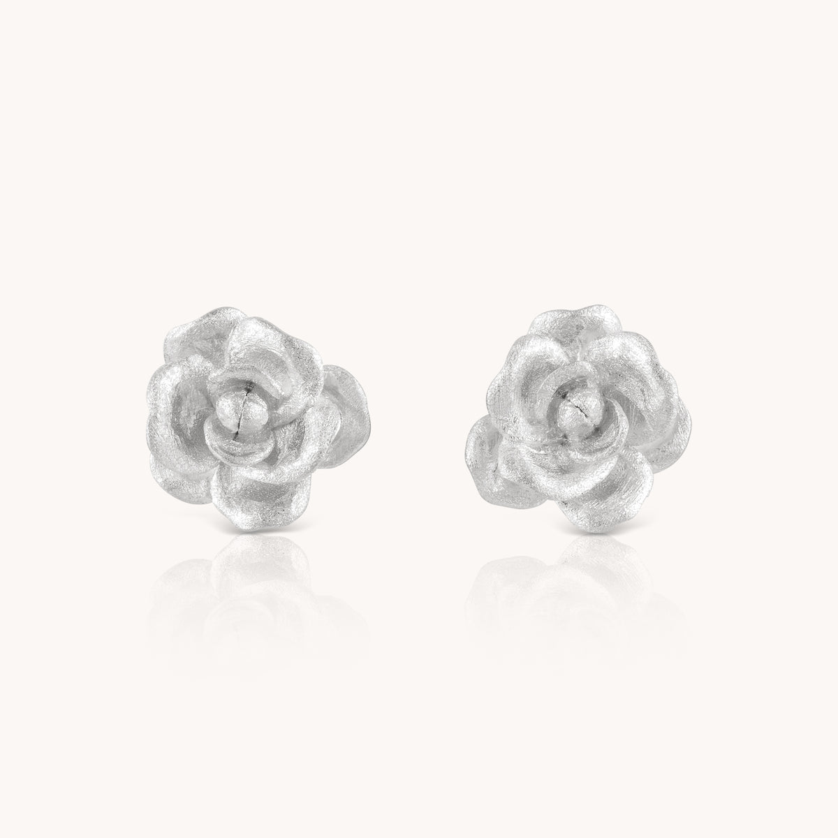 Rose Multiflora Silver Stud Earrings
