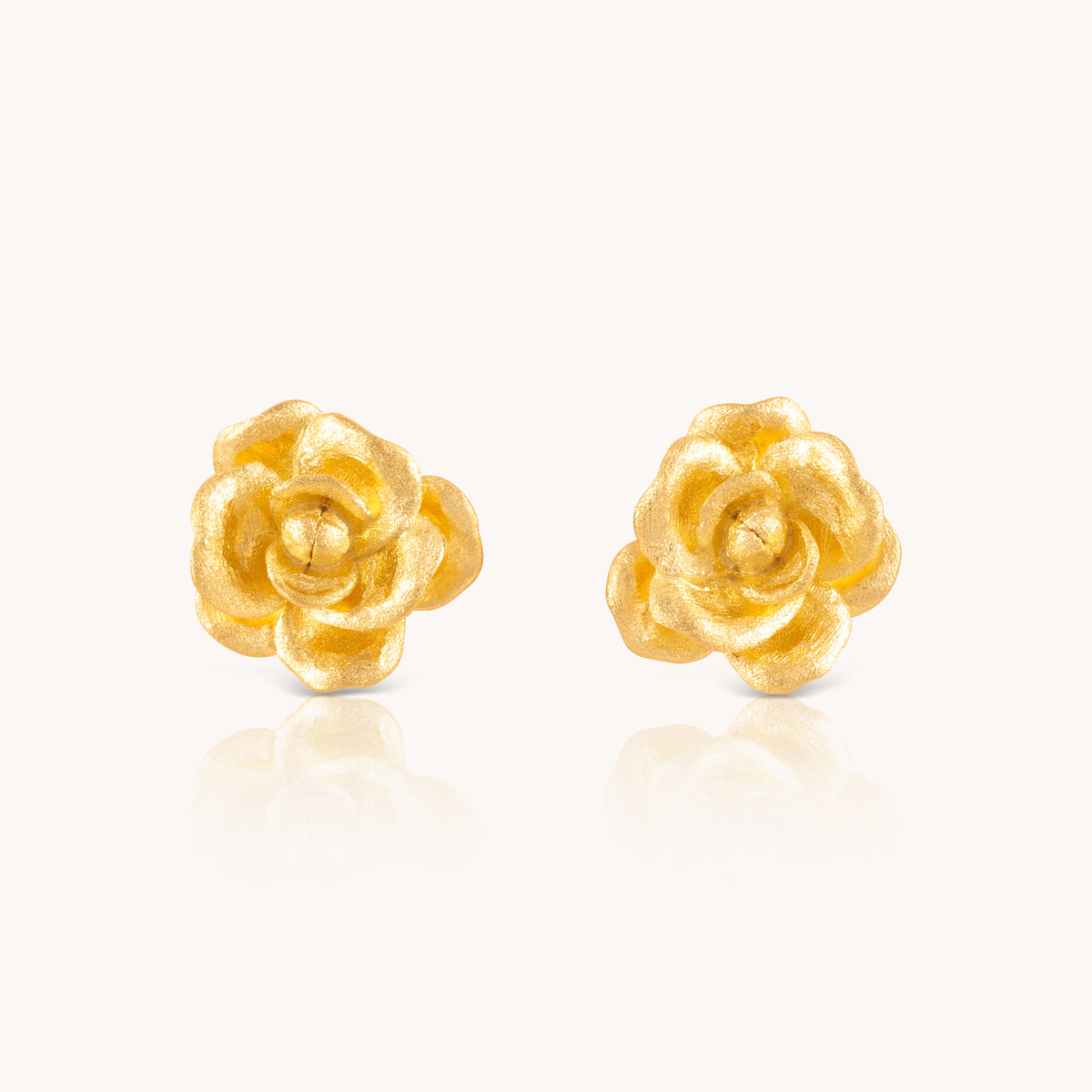 Rose Multiflora Gold Stud Earrings
